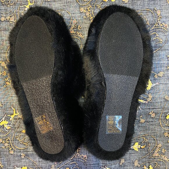 AKIRA AZALEA WANG MINNA BLACK FAUX FUR PLATFORM SANDALS SIZE 10 - Picture 9 of 10